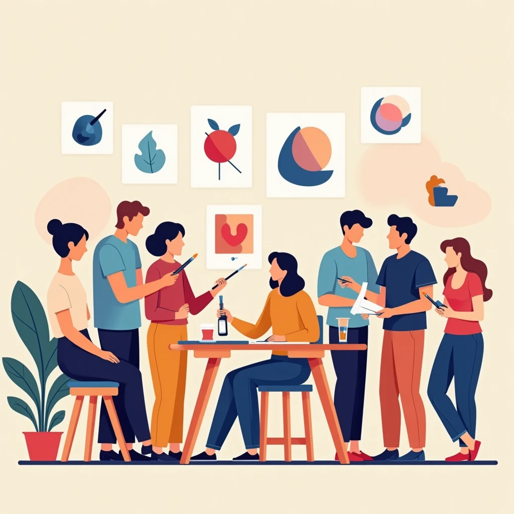 Creative collaboration in a studio