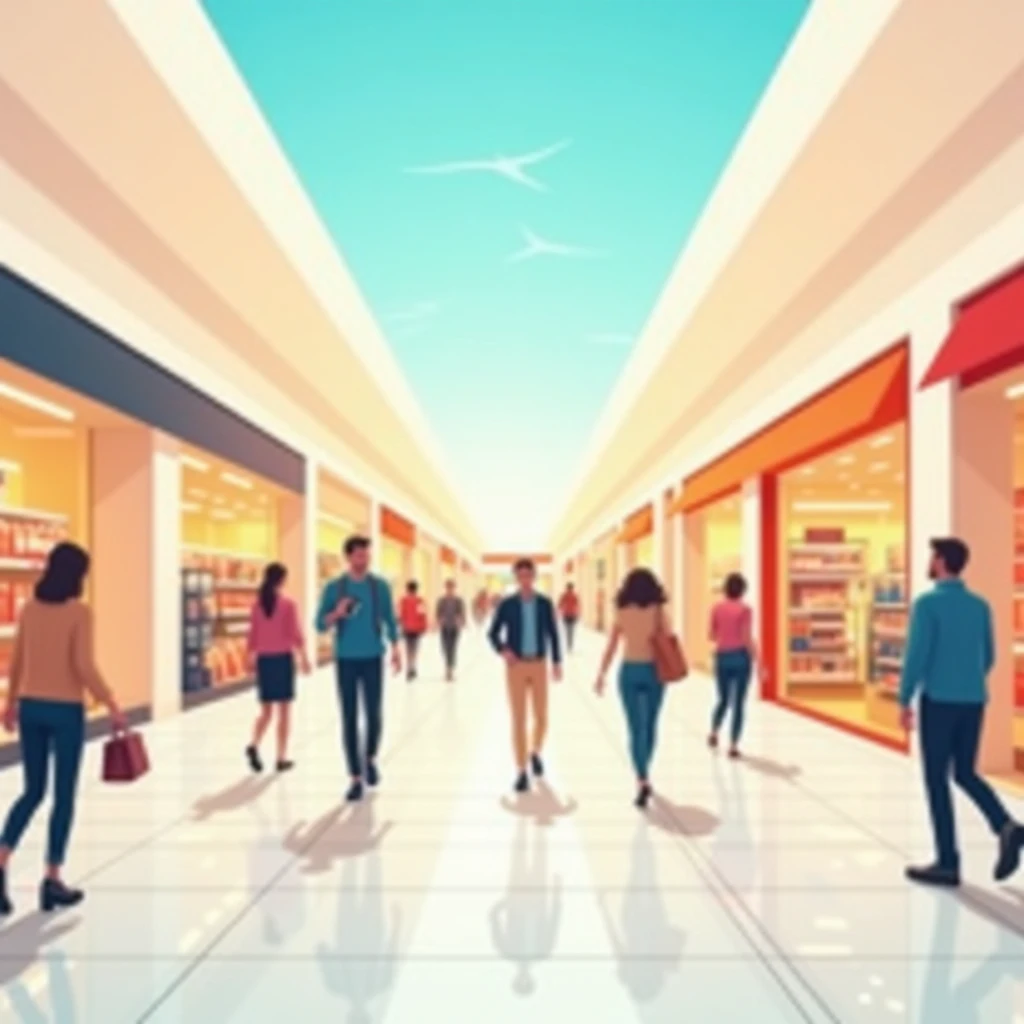 Dynamische Shopping-Szene