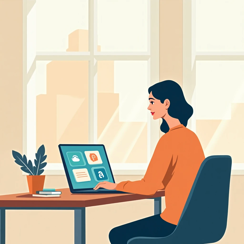 Freelancer utilisant des outils de productivité