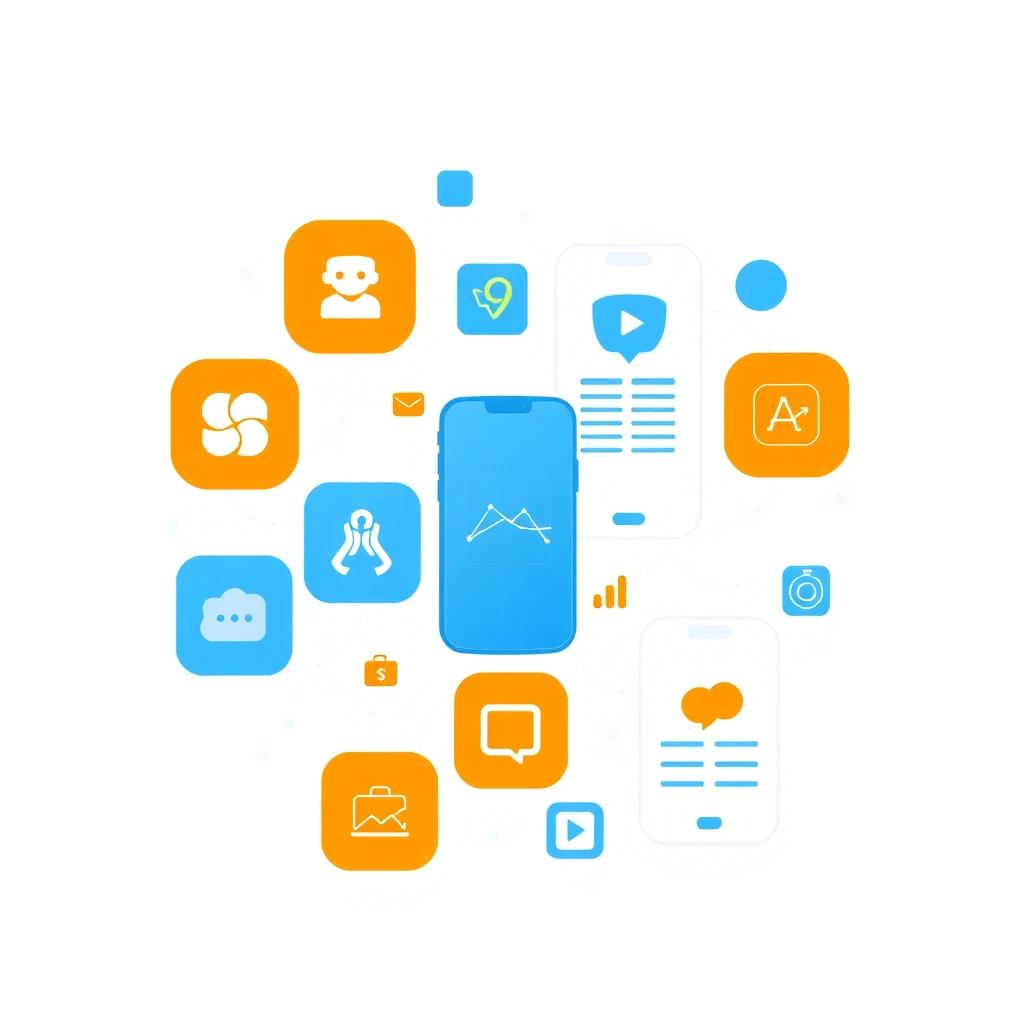 Digital ecosystem illustration